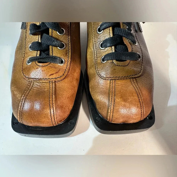 Vtg Norrona All-Leather Norway 909 Nordic Norm 3 pin Ski Shoes EU Size 38 75 MM - Picture 7 of 11
